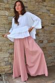 Arbi Gingham Palazzo Pant Indian Red